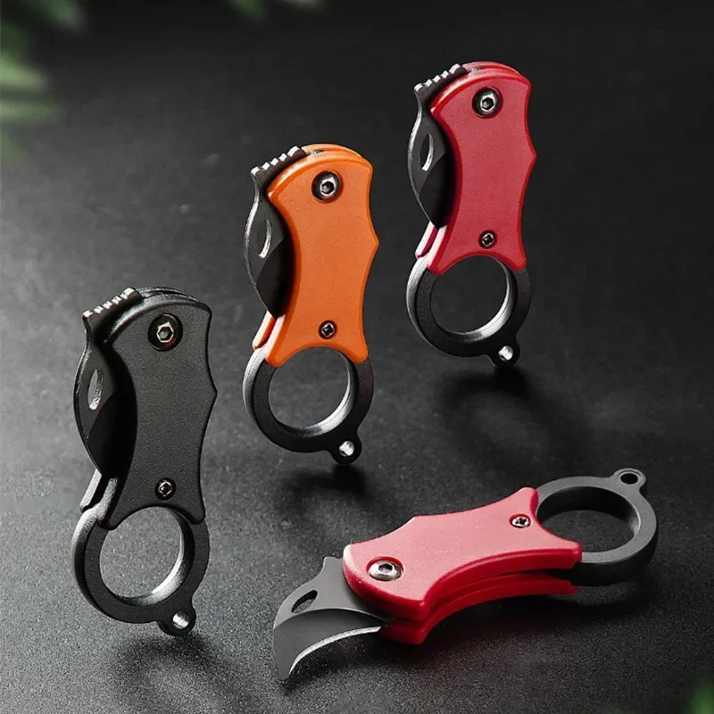 NEW Mini Keychain Pocket Knife Stainless Steel Camping Small Mini Portable Knife Peeler Fixed Blade Multi EDC Tool with Chain photo 1