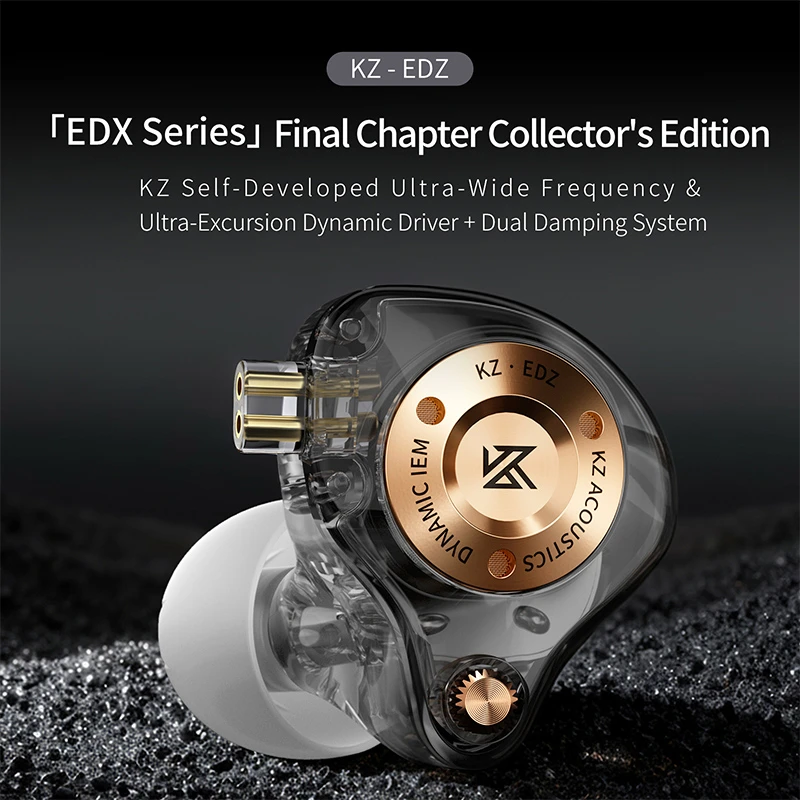 KZ EDZ Earphones Ultra Wide Frequency IEM Dual Damping Wired Headphones HiFi Bass Earbuds Gaming Headset With Mic PK EDX PRO X photo 2
