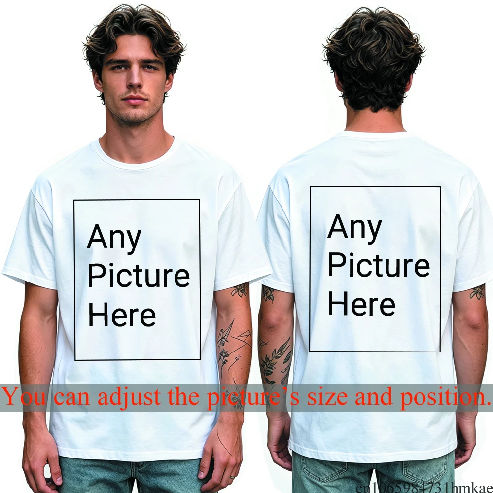 Custom Personalized Your Photo Man T Shirt for Boys Front Back Print Customized Funny Tshirts for Men Short T-shirt Tops Tees photo 1
