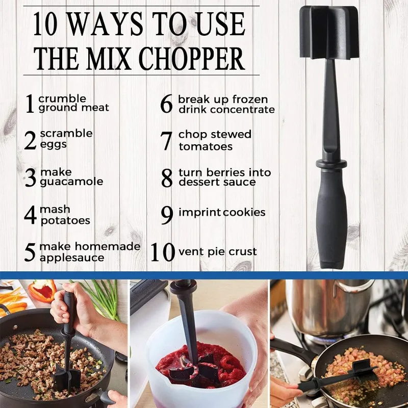 Meat Chopper Ground Beef Masher Tool for Hamburger photo 2