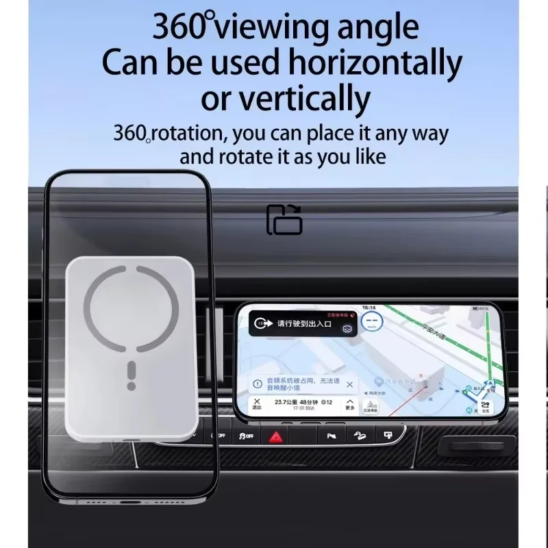 Car Air Vent Magnetic Wireless Charger Phone Holder, Fast Charging Mount Compatible with MagSafe iPhone 17/16/15/14/13/12 Pro photo 5