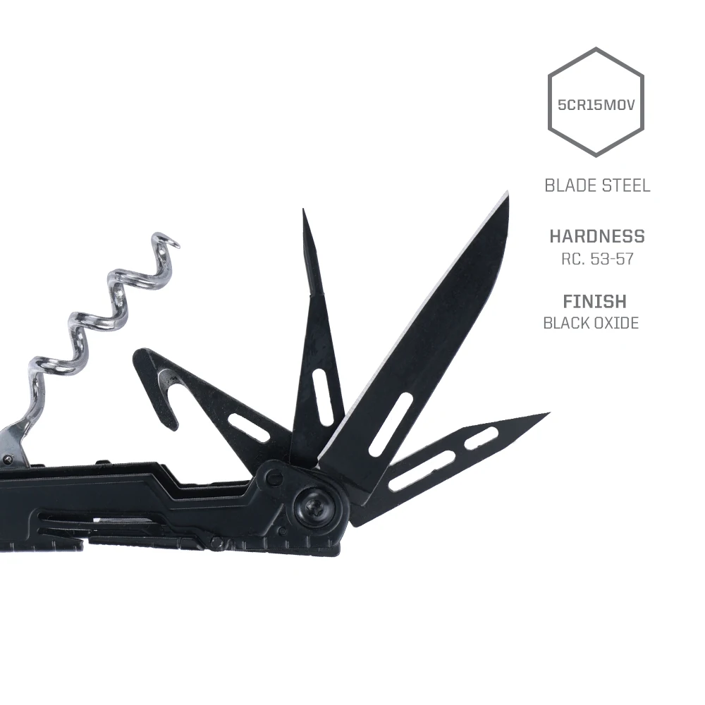 SOG PowerLitre 19 Functions Compact Multitool EDC 5 Inch Lightweight Stainless Steel Multifunctional Pliers W/ Folding Knife Wire Cutter Magnetic Bit Holder Corkscrew For Survival Hiking Home DIY Outdoor Emergency Repair Portable Hand Tools W/ Pocket Clip photo 5