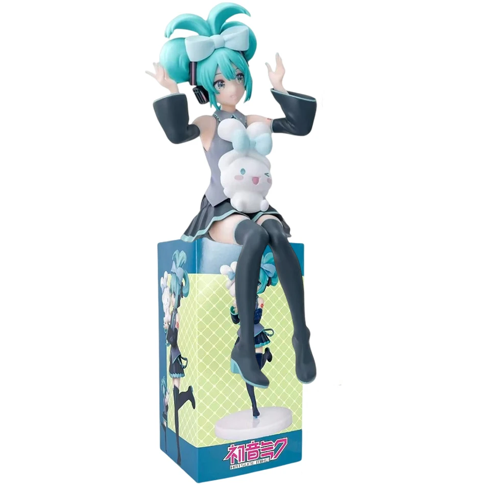 Anime Hatsune Miku Cos Raccoon Demon Cat Ears Cinnamoroll Kawaii Miku Girl Anime Figure PVC Collection Model Doll Toy photo 5