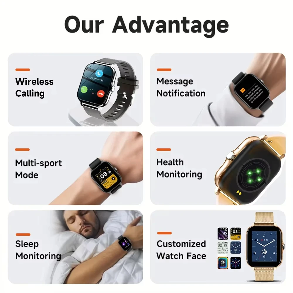 LAXASFIT 2025 New Smart Watch for Men Women Gift Full Touch Screen Sports Fitness Watch Bluetooth Call Digital Smartwatch photo 4