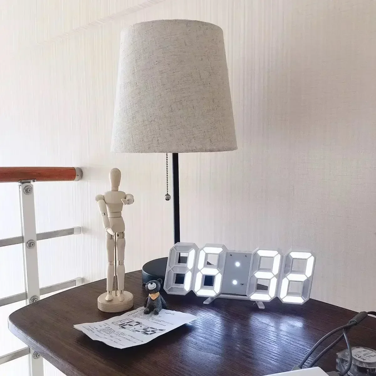 3D LED Digital Clock Wall Decoration Glow Night Mode Decoration for Home Adjustable Electronic Watch Clock Decor Clocks Garden photo 3