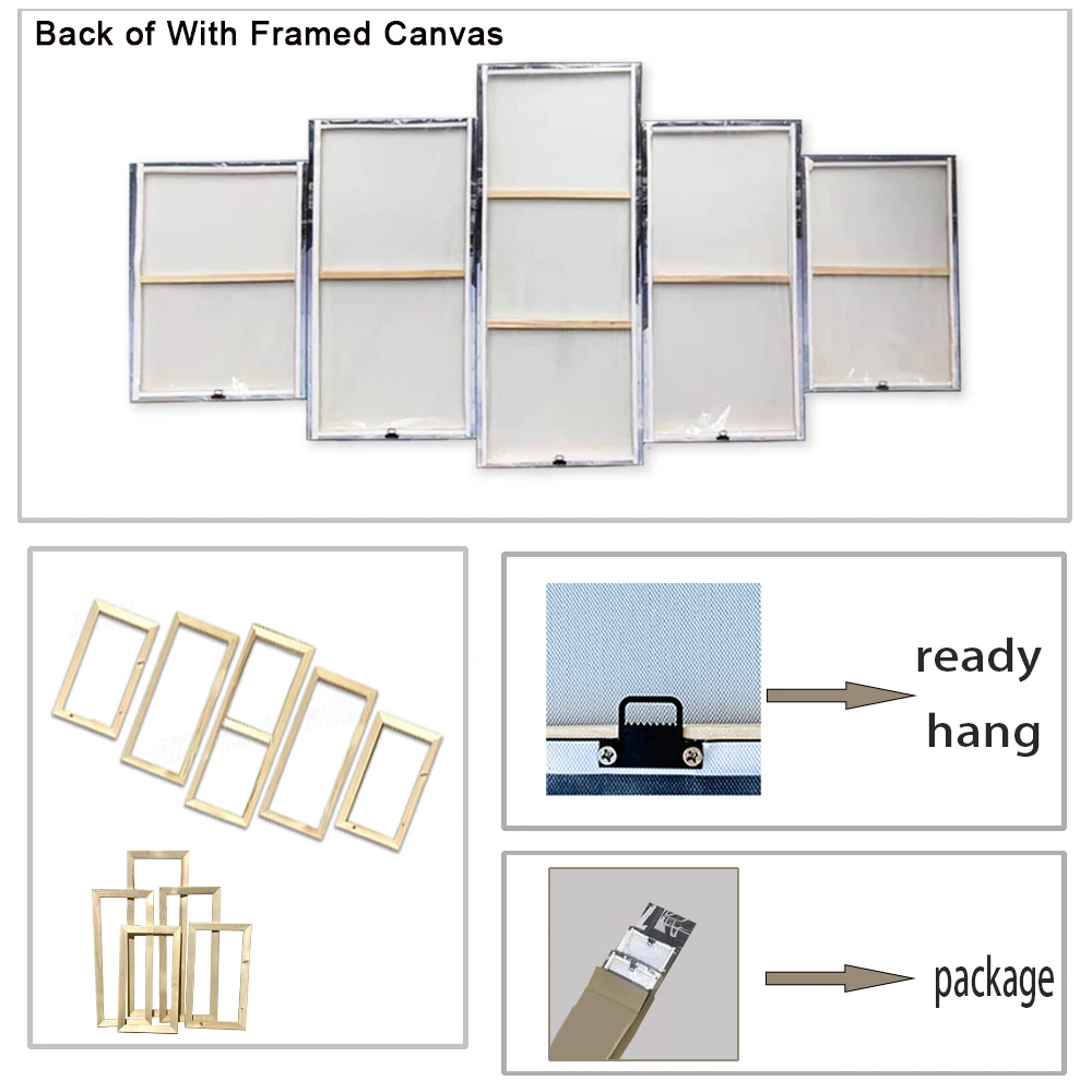 Drop Shipping 5 Pieces Canvas Wall Art Home Decor Painting Custom Family Photo Anime Movie Poster Room Decor Frames for Pictures photo 5