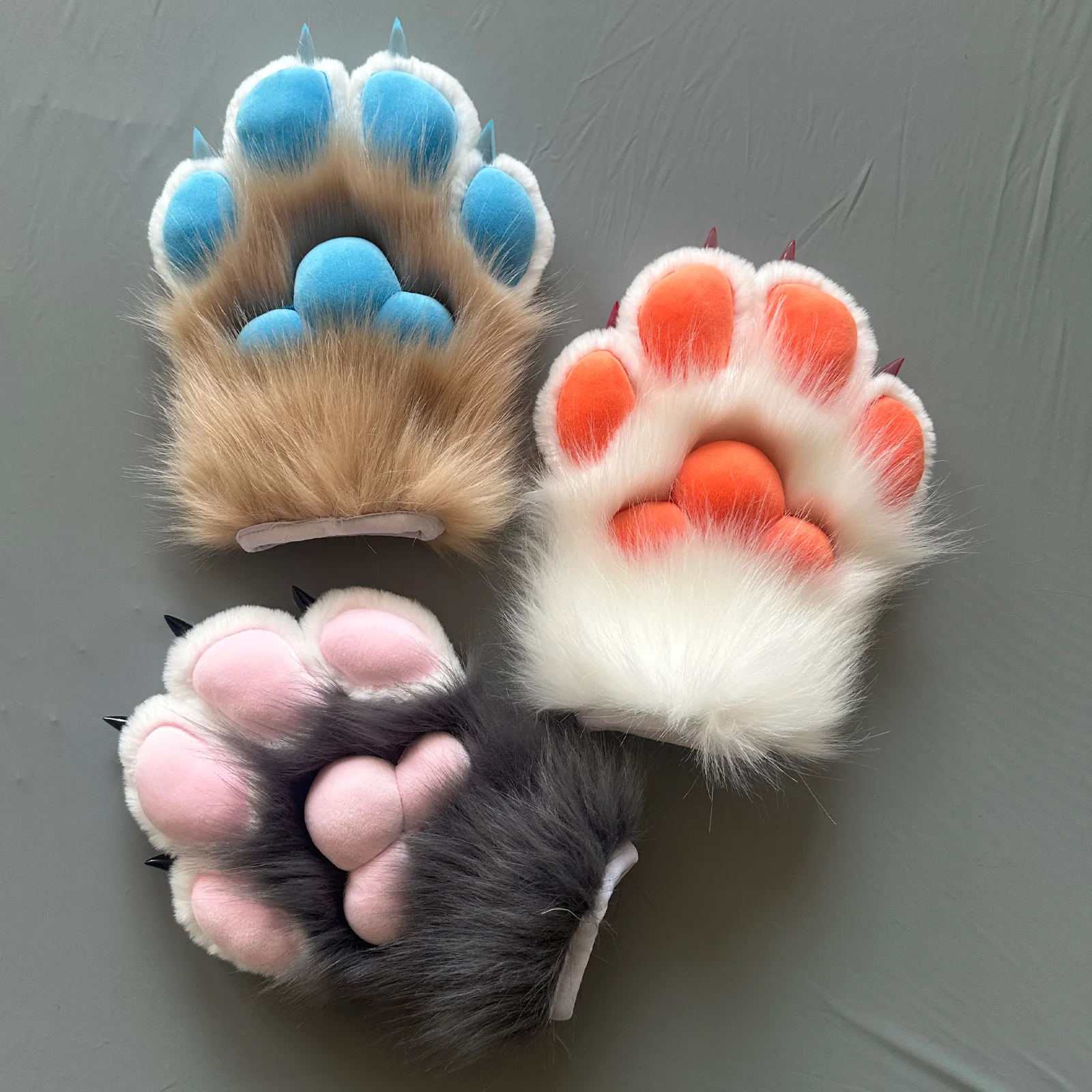 Built-in Whistle Fursuit Paw Gloves, Cosplay Furry Claw Gloves Decompression Toys for Adult Costume Halloween Party photo 2