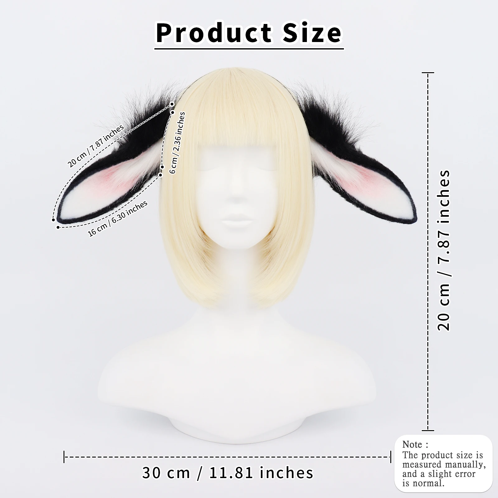 Animal Rabbit Ears Headband Faux Fur Bunny Headwear Plush Hairband Party Cosplay Costume Accessories photo 5