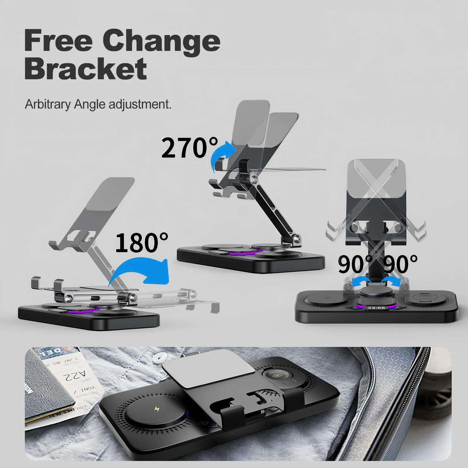 7-in-1 Wireless Charger Stand Pad Magnetic Flexible Type-C 15W Fast Charging for iPhone AirPods Watch iPad Multiple Devices photo 3