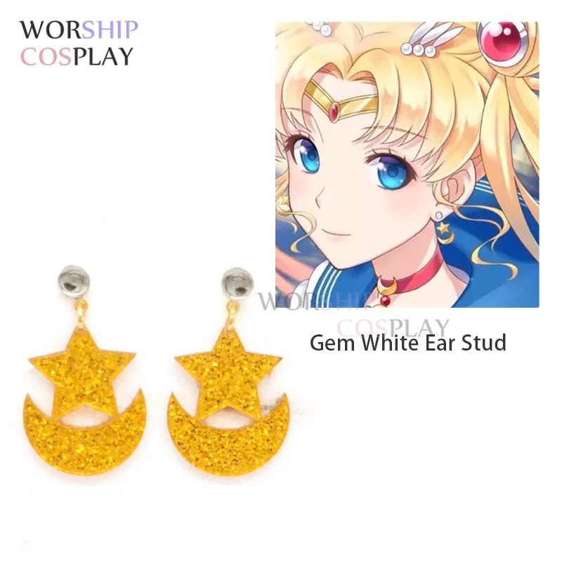 Tsukino Usagi Crystal Serenity Princess super Sailor cosplay Earrings Tiara Red Ear Stud Ear Clip Cosplay Accesseries Cos Prop photo 4