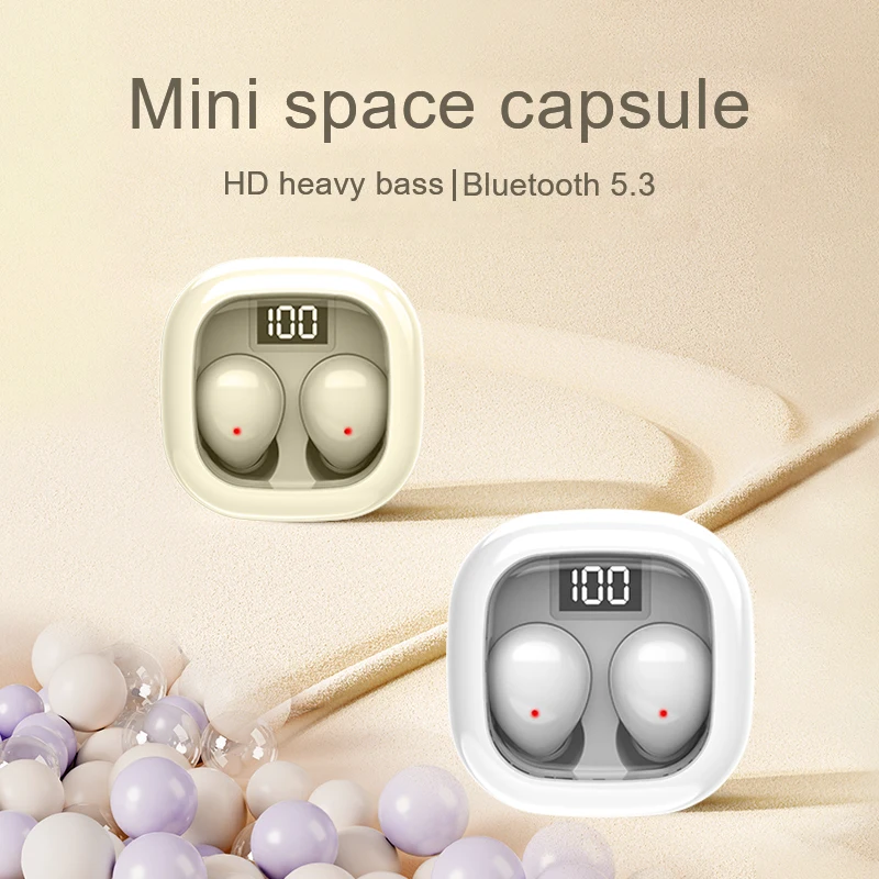 SK Small Headphones Wireless Bluetooth Headset Sport Sleeping Invisible Comfortable To Wear Bass Earbuds Earphone For All Phones photo 6