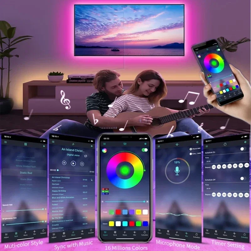 5V Usb Led Lights For Room 5050 Rgb Led Strip 5 10 Meter Diode Tape Gamer Decoration Ice String Bar Lighting Adhesive Led Ribbon photo 5