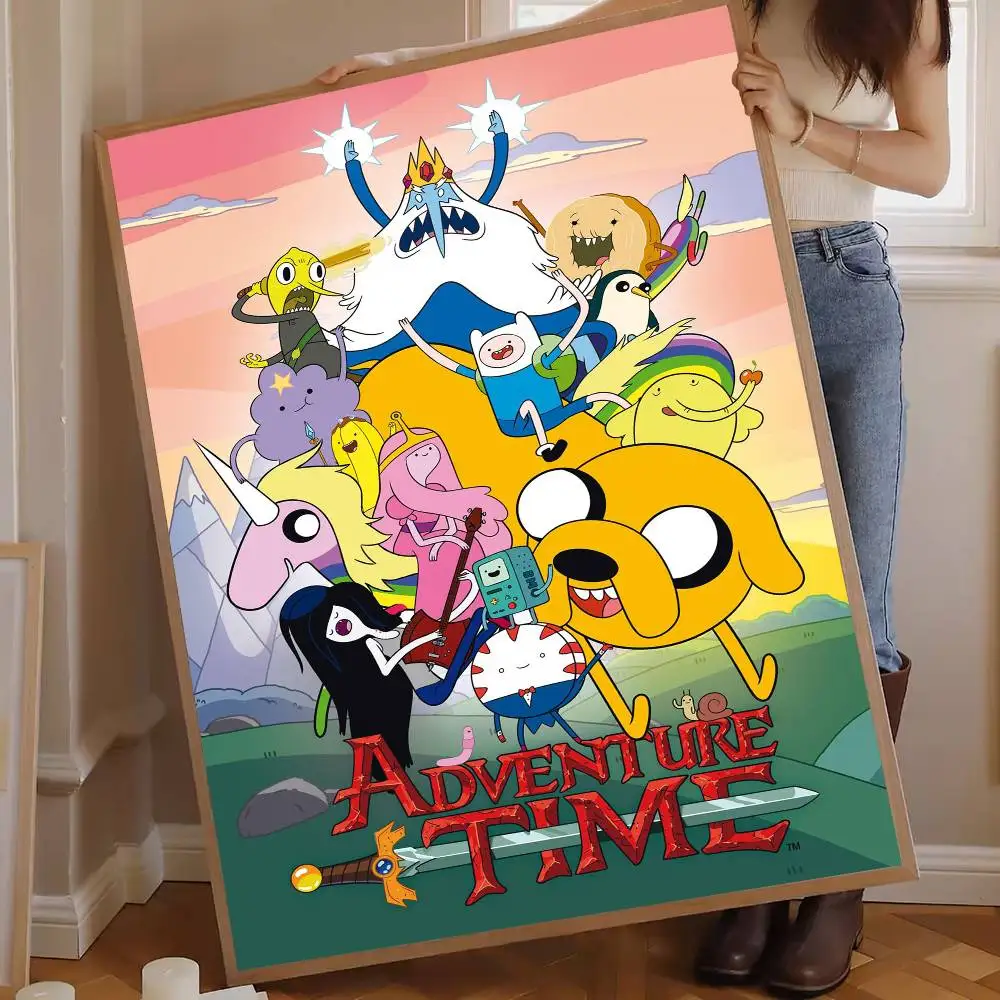 A-Adventures Cartoon Time Anime Whitepaper Poster Waterproof Paper Sticker Coffee House Bar Aesthetic Art Wall Painting photo 5