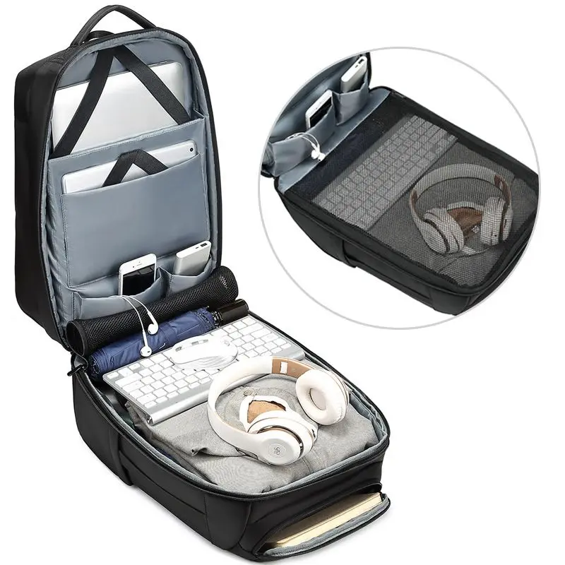 EURCOOL Backpack Men Multifunction Large Capacity Male Mochila Bags USB Charging Port Laptop School Backpacks photo 5