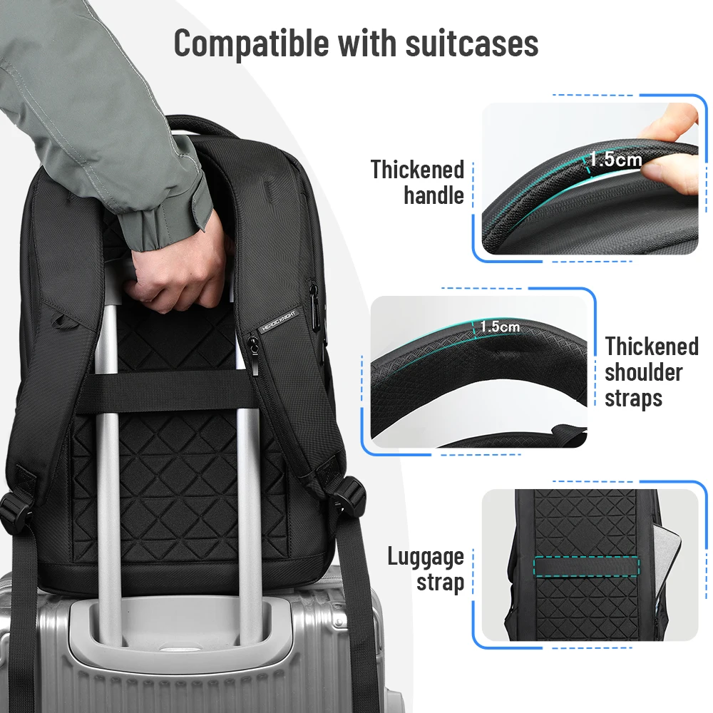 HK Multifunctional Business Backpack Men Large Capacity Travel Backpack Waterproof 17.3" Laptop Bag With USB Office Work Daypack photo 3