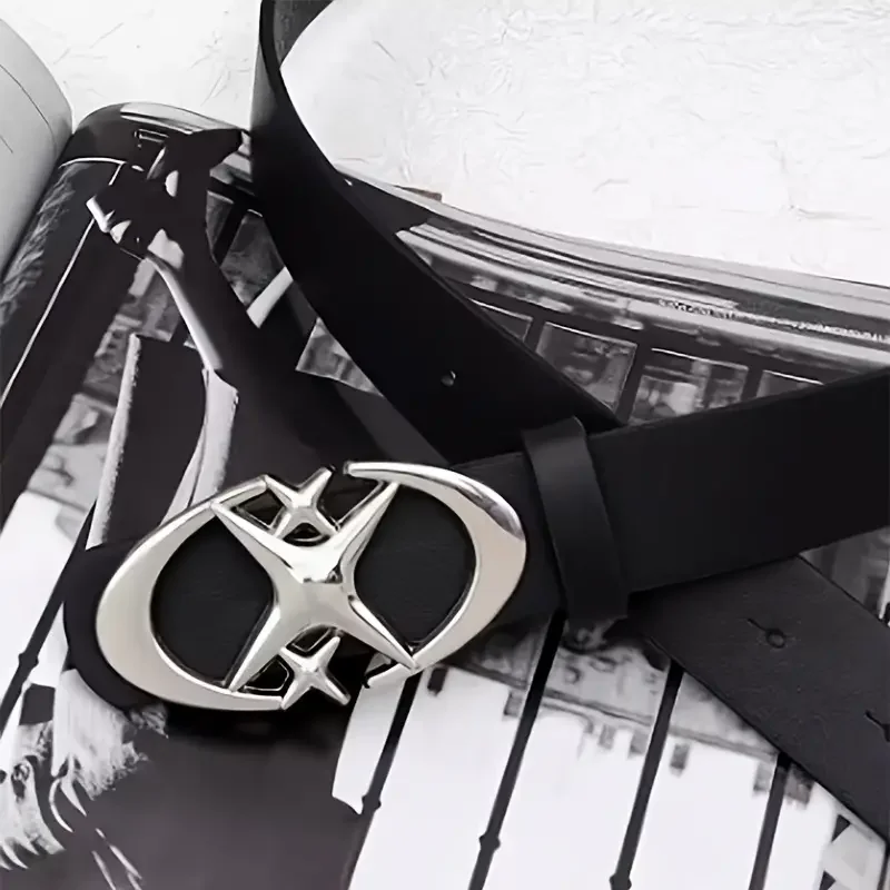 Stylish Oval Cross Metal Buckle Belt - Durable, Simple, and Universally Compatible - Unisex Gift Idea for Men and Women photo 4