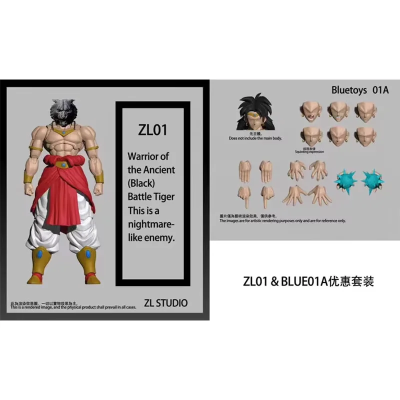 ZL Studio Dragon Ball SHF Broly Action Figure Super Saiyan Broly Warrior Of The Ancient Battle Tiger Anime Model Toys Gifts photo 2