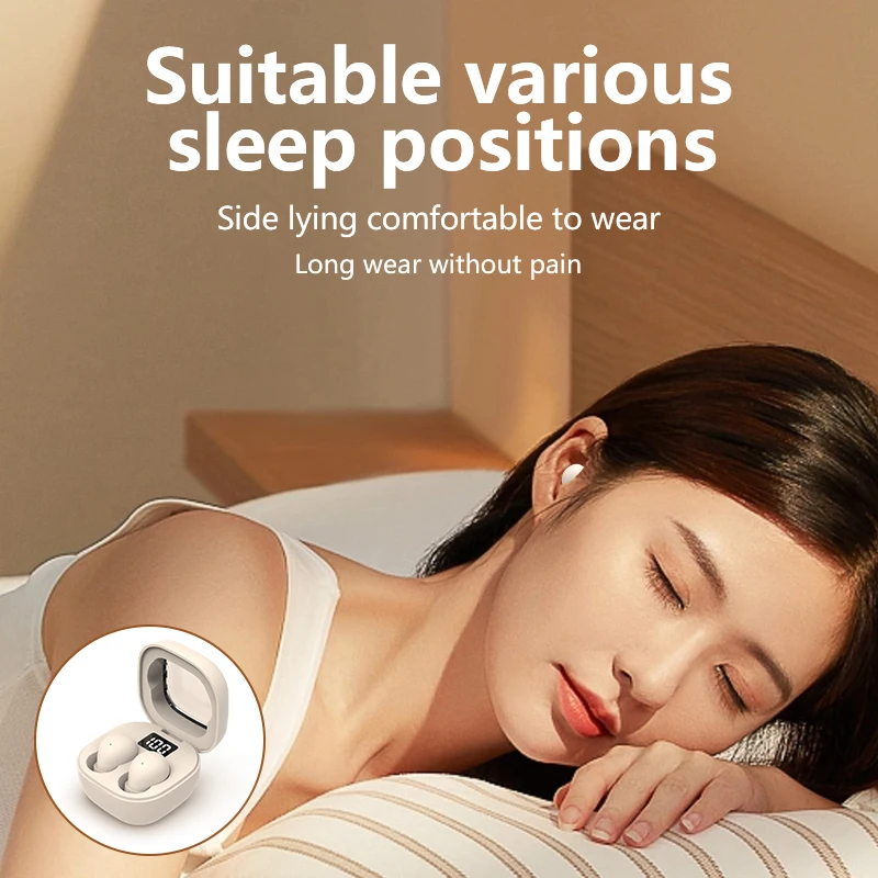 SK Small Headphones Wireless Bluetooth Headset Sport Sleeping Invisible Comfortable To Wear Bass Earbuds Earphone For All Phones photo 3