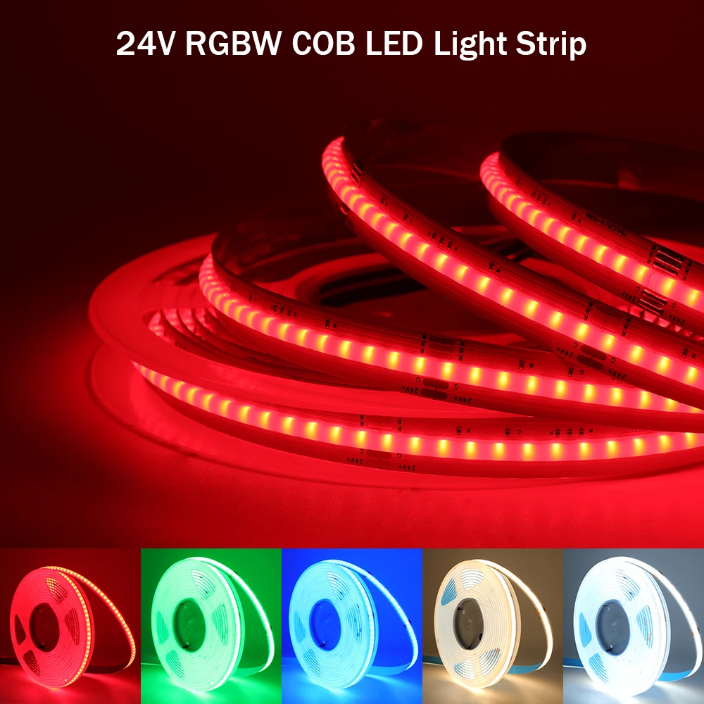 24V RGBCCT/RGB/RGBW/RGBWW COB LED Strip Light DC 12V 784 840LEDs/m High Density Dotless FOB Flex LED Tape Ribbon Lights Bar photo 2
