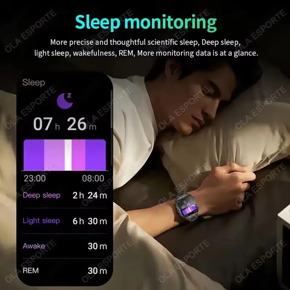 2026 New Military Smart Watch Men 3ATM Outdoor Sports Fitness Tracker Blood Pressure Health Monitor BT Calls GPS Smartwatch HT30 photo 6