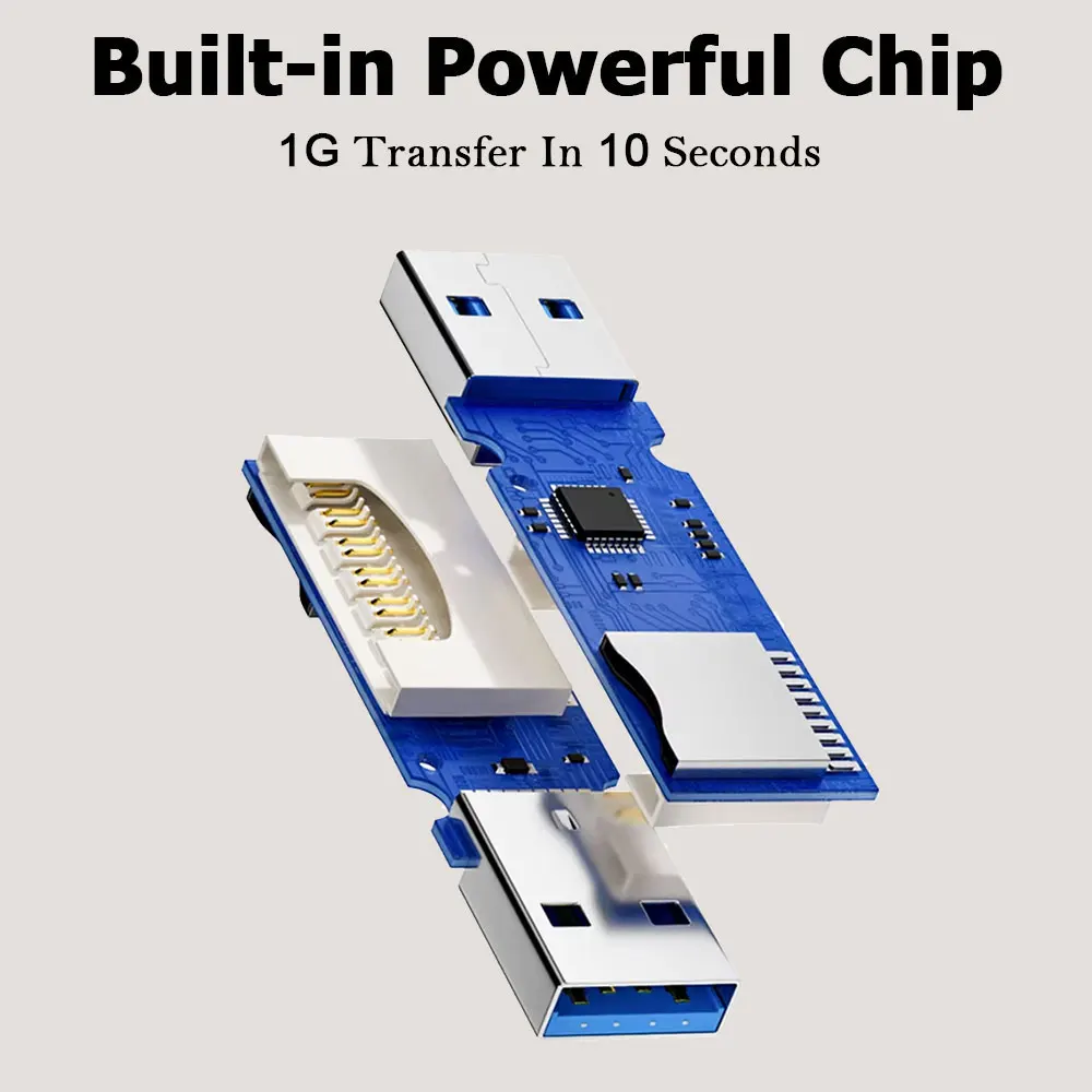 2 Pcs Card Reader USB 3.0 USB to SD TF Memory Card Flash Drive Adapter for PC Laptop Accessories Multi Smart Cardreader photo 3