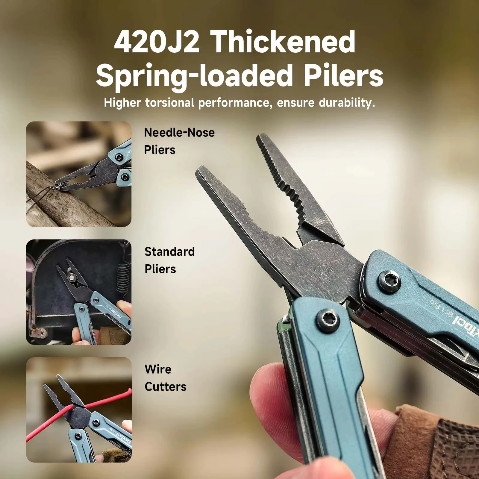 NexTool Mini Sailor Pliers S11 Pro 12-In-1 Multi Tool Pocket Knife Folding Tools Wire Cutters EDC Card Pin Screwdriver Scissors photo 3