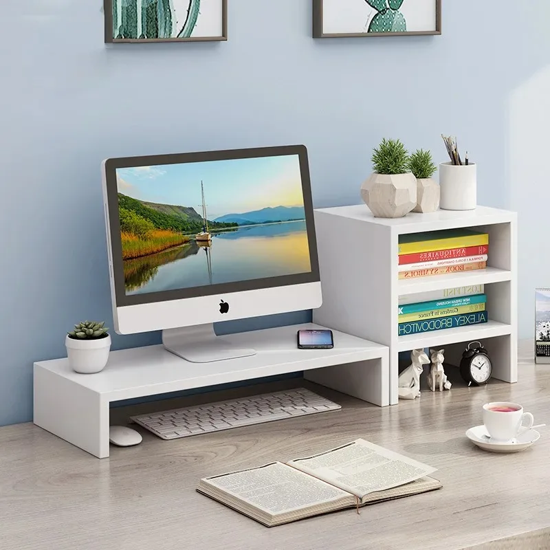 Desktop Computer Taller Stand Office Desktop Shelf Monitor Screen Storage Base Notes photo 1