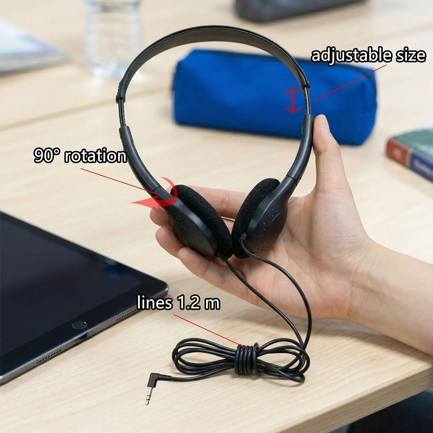 2/4/6Pcs 3.5mm Wired Computer Headphone No Microphone Gaming Headset Noise Canceling Sports MP3 Earphone Wired Stereo Headset photo 3