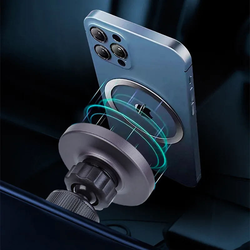 15W Magnetic Induction Charger Fast Vehicle Car Wireless Charging For Samsung iPhone 15 Magsafe Macsafe Stand Dashboard Mount photo 3