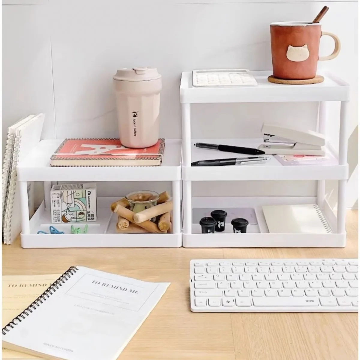 Multifunctional Desktop Cosmetic Storage Rack Office Storage Box Organizer Stationery Sorting Rack Double-layer Storage Rack photo 4