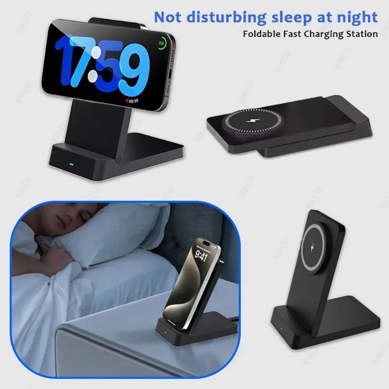 Fast Charging Magnetic Wireless Charger Stand Intelligent Heat Dissipation For Magsafe iPhone 17 16 15 14 13 12 Pro Max Android photo 5