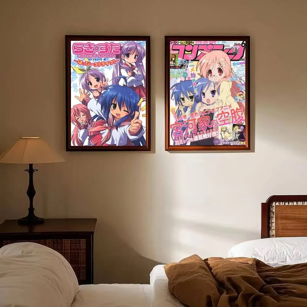 Anime Lucky Star Kawaii Self-adhesive Art Poster Decoracion Painting Wall Art White Kraft Paper Home Decor photo 6