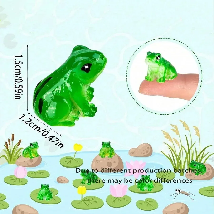10PCS Mini Resin Frog Figurines Set for Aquarium Decor,Terrarium,Zen Garden,Creative Home Desk Decoration and Fish Tank photo 5