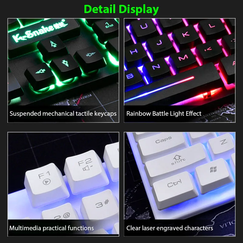 KM320 Keyboard And Mouse Set Waterproof Luminous Game Backlit Keyboard photo 2