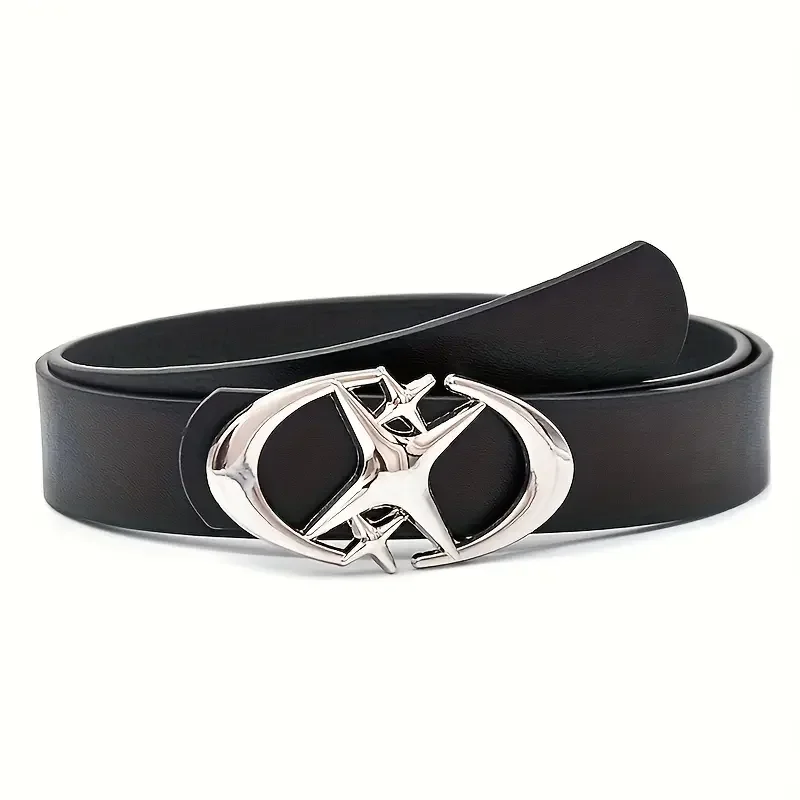 Stylish Oval Cross Metal Buckle Belt - Durable, Simple, and Universally Compatible - Unisex Gift Idea for Men and Women photo 1