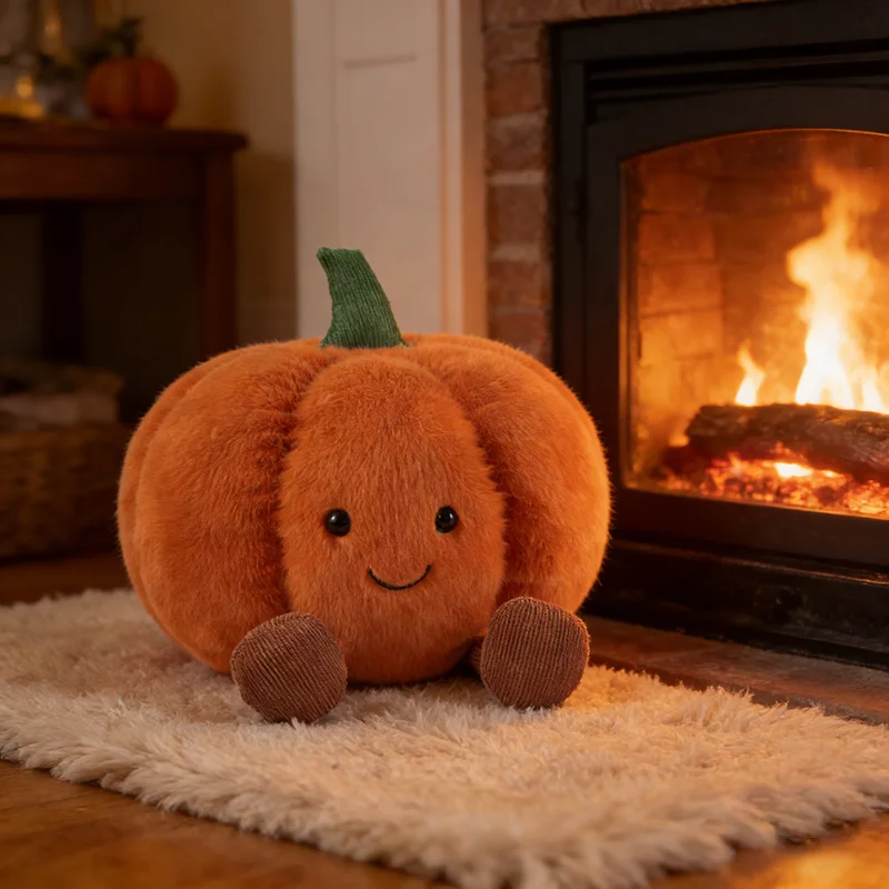 Soft Cartoon Pumpkin Stuffed Doll Cute Plush Toy Halloween Decor Pillow photo 3