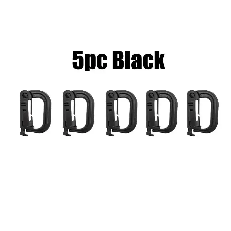 5PC Plasctic Shackle Carabiner D-ring Clip Molle Webbing Backpack Buckle Snap Lock Grimlock Multi Outdoor Hiking Camping Gear photo 2