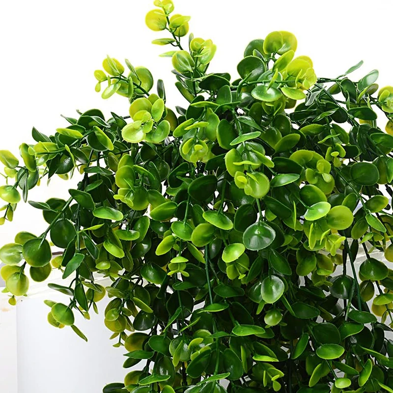 Artificial Hanging Plants Faux Eucalyptus Leaf Greenery Vine Outdoor UV Resistant Plastic Plants for DIY Home Wedding Decoration photo 6