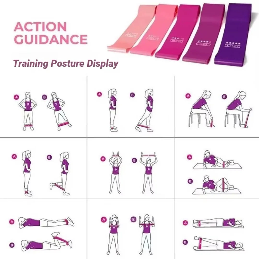Exercise Resistance Bands, Latex Loop Set. For Strength Training, Home & Travel Different Bands Yoga Band Fitness Training photo 5