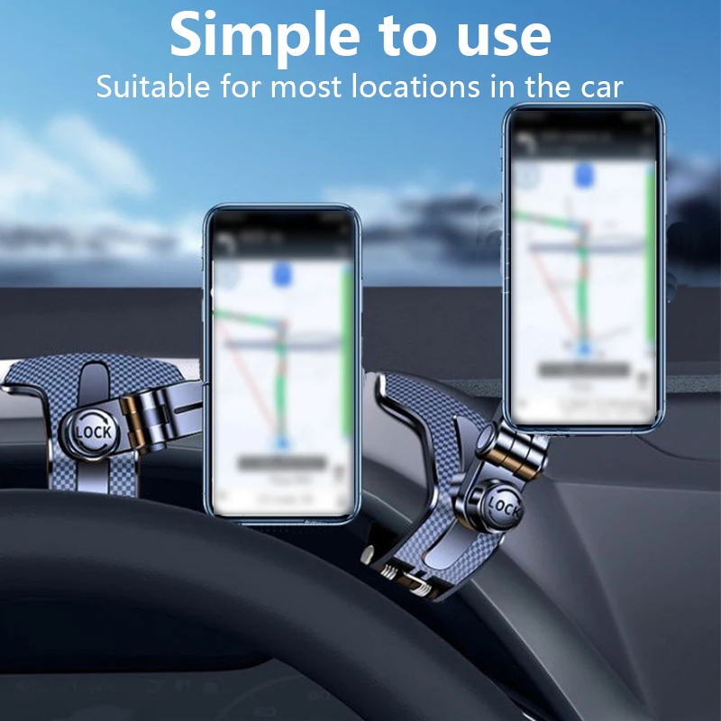 Multi Angle Adjustable Car Mount Holder for Phone Cool Dashboard Clip Universal Rotation Mobile Navigation Stand Car Accessories photo 2
