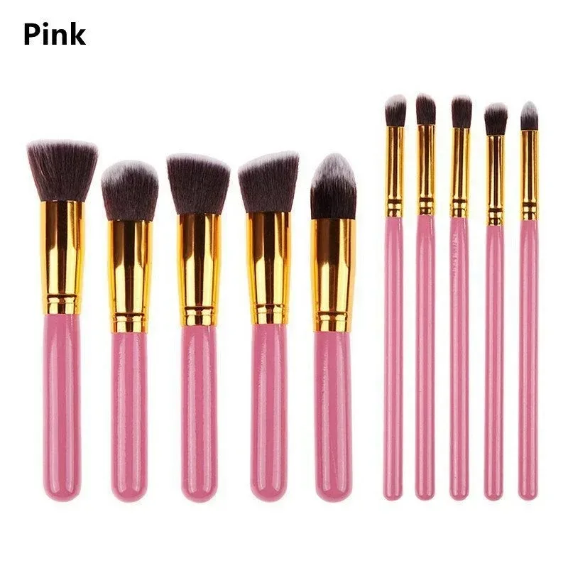 10 Pcs/kit Soft Fluffy Professional Synthetic Makeup Brush Set Cosmetics Foundation Blending Blush Contour Makeup Tools photo 4