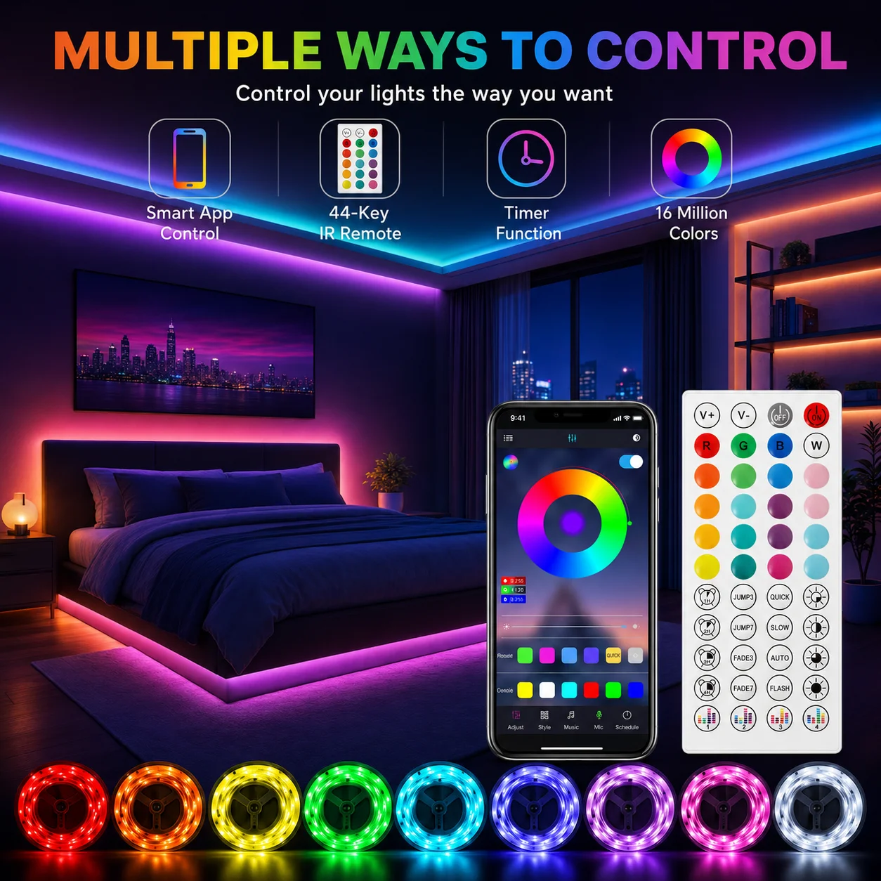 LTG-GEE RGB LED Strip Lights Music Sync USB 5V Remote Control Led Ribbon Flexible Lamp For Room Party TV Desk Bedroom Decoration photo 4