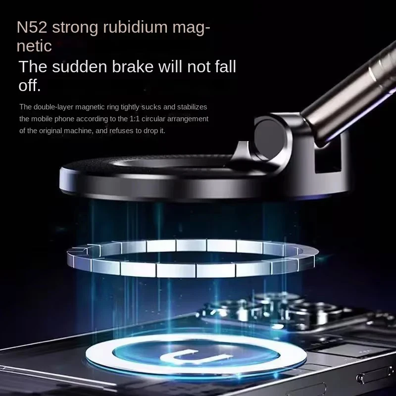 Vacuum Magnet Bracket Upgraded Version Multi-angles Adjustment Strong Magnetic Suck Design Foldable Car Navigation Phone Holder photo 3