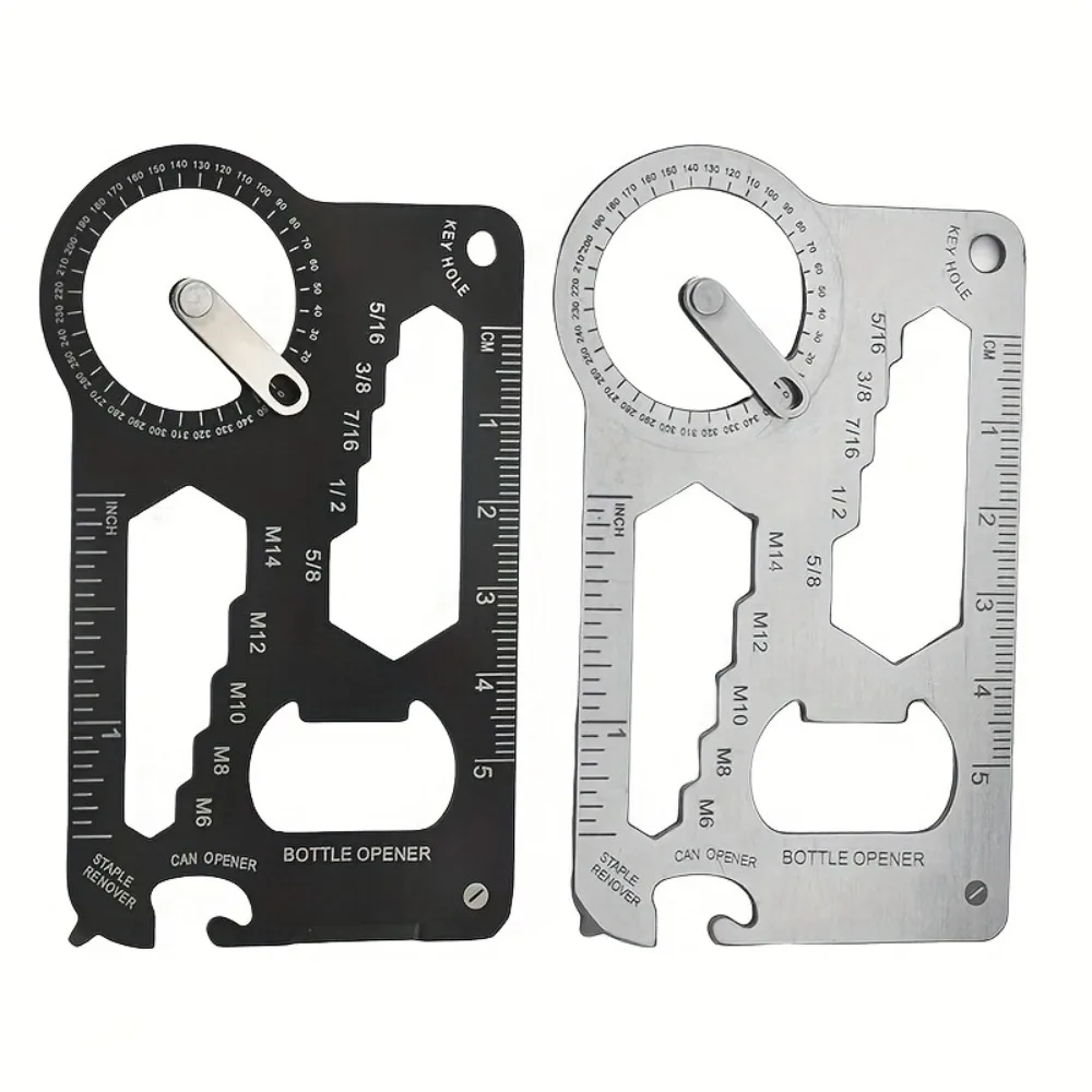1PC Multifunctional Pocket Survival Tool- Heavy-Duty Ruler, Protractor,with Keychain Compatibility for Outdoor photo 1