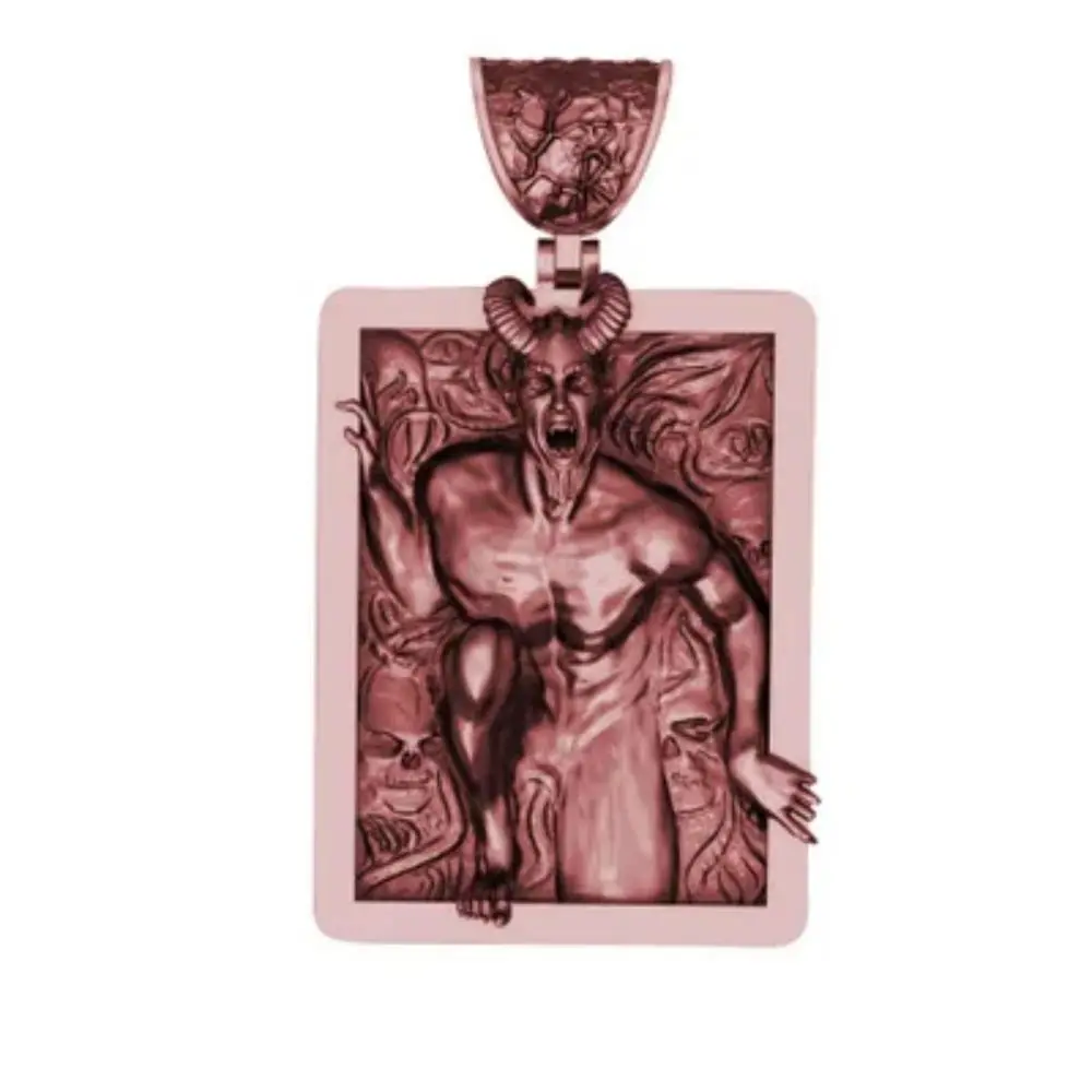 Hip Hop Fashion Stainless Steel Necklace Personality Punk Retro Demon Skull Pendant Necklace For Trendy Men Women photo 3