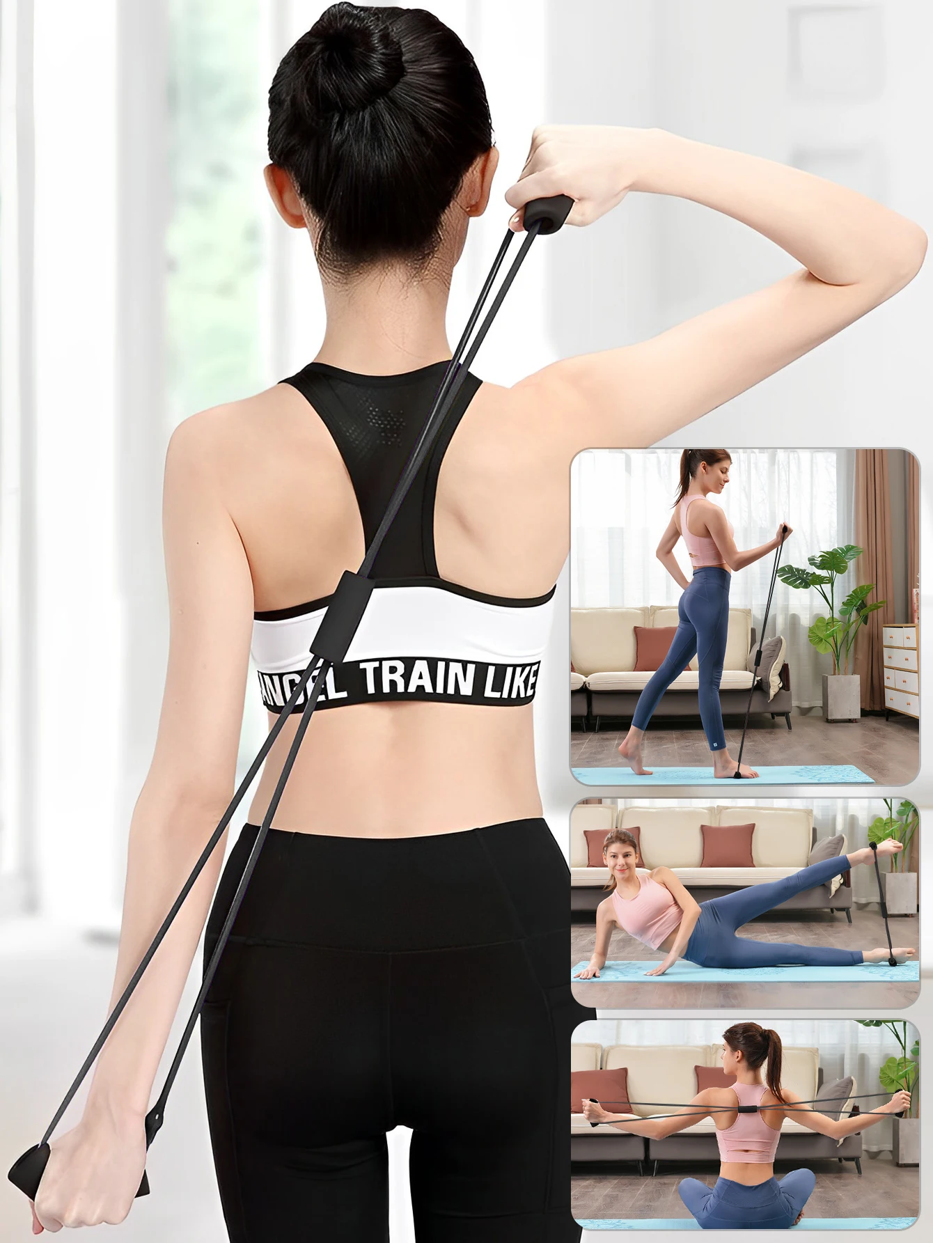 Yoga Resistance Bands Elastic Sports Exercise Puller 8-shaped Chest Expander Pilates Gym Fitness Equipment Strength Training photo 6