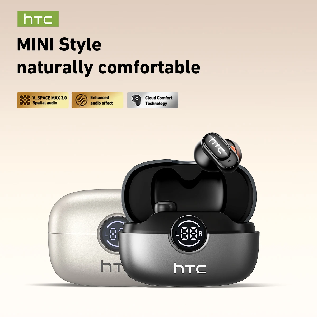 HTC NE79 Real Time Translation Earphone Bluetooth HiFi Music HD Call Noise Reduction Wireless Earbud LED Display With Mic photo 6