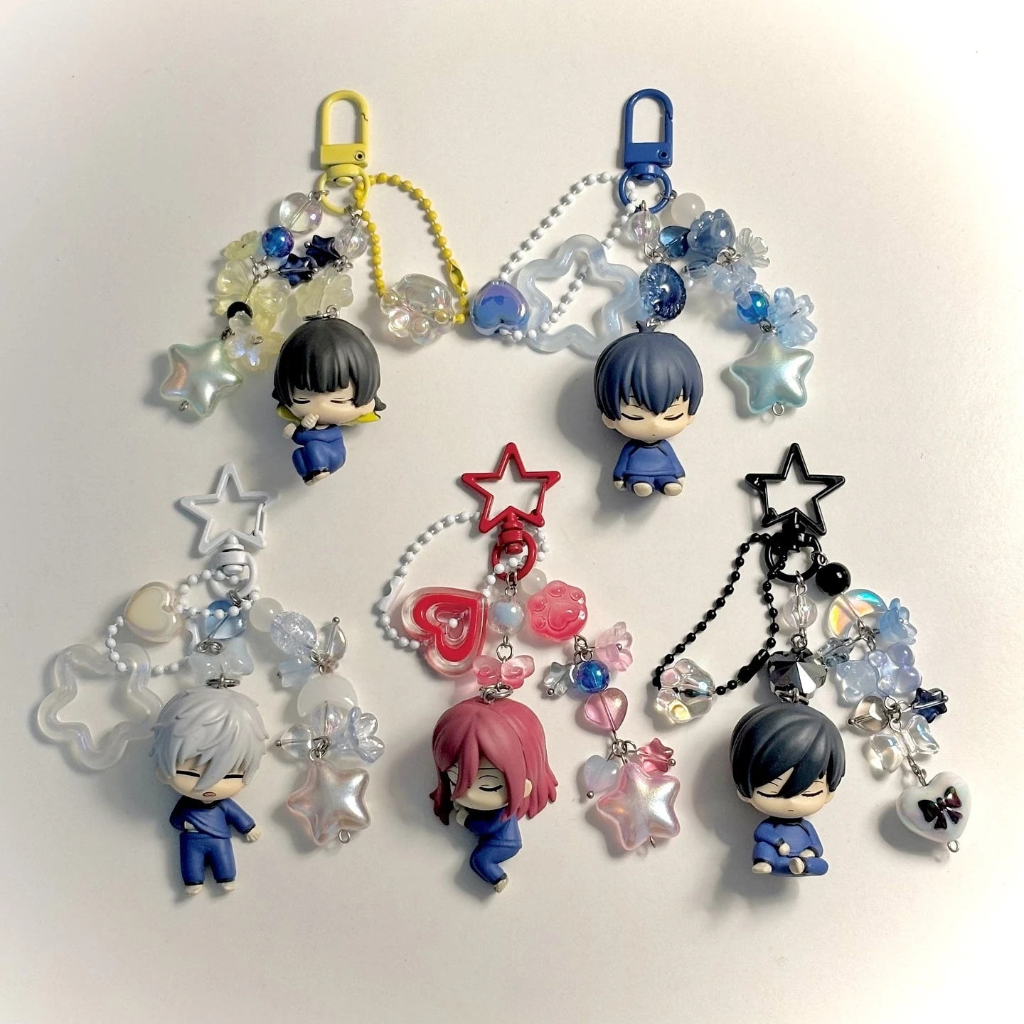 Handmade anime characters animeaccessories /bachira /itoshirin /chigiri /isagi /seishironagi sleeping figure bag charms keychain photo 1
