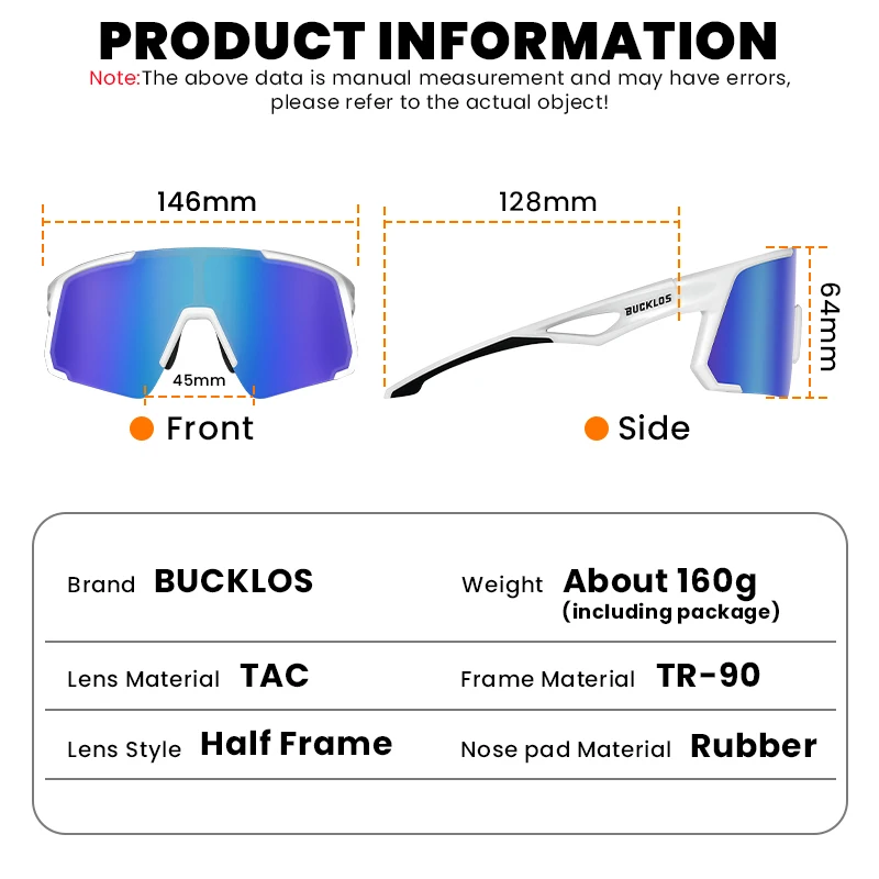 BUCKLOS Polarized Cycling Glasses UV400 Outdoor Sports Sunglasses Men Women MTB Cycling Goggles Road Bike Eyewear photo 5