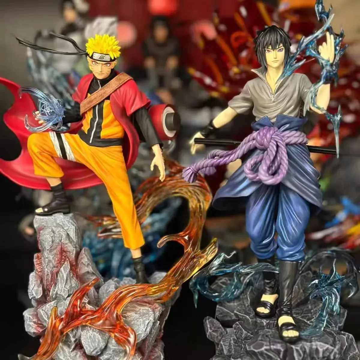 **23cm Naruto Anime Figure Uzumaki Naruto Uchiha Sasuke Action Model Pvc Statue Desktop Ornament Collection Toys Gift photo 6